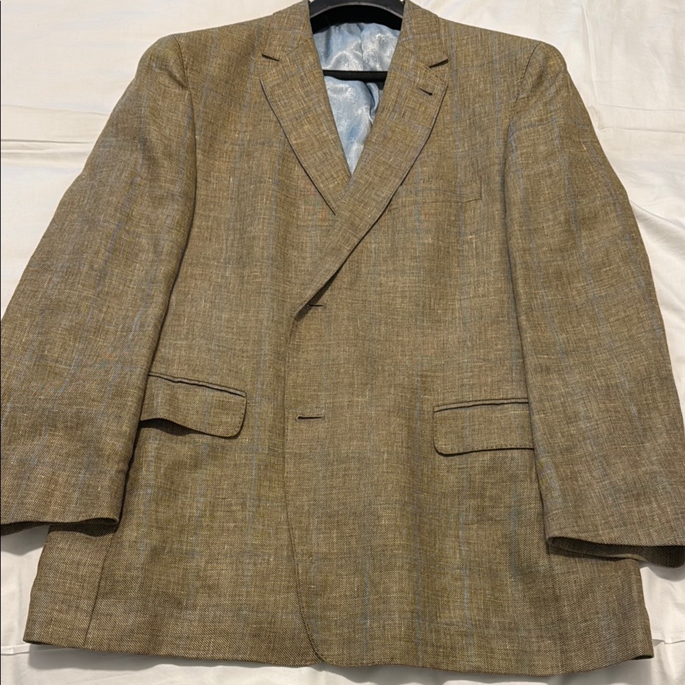 Men's lightweight Brown/blue silk  Blazer